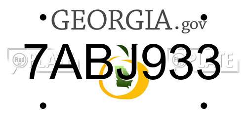 7ABJ933 Georgia License Plate