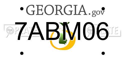 7ABM06 Georgia License Plate