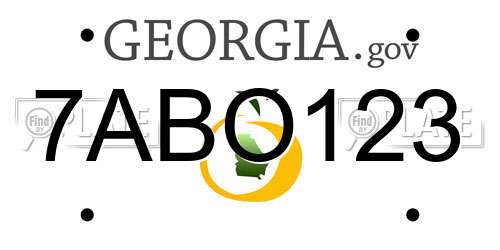 7ABO123 Georgia License Plate