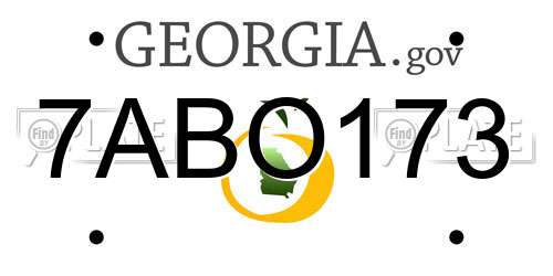 7ABO173 Georgia License Plate