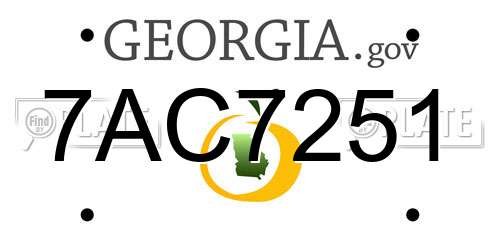 7AC7251 Georgia License Plate