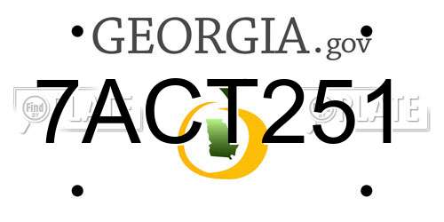 7ACT251 Georgia License Plate