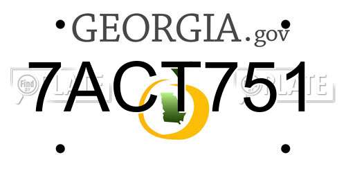 7ACT751 Georgia License Plate