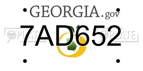 7AD652 Georgia License Plate