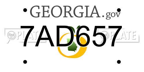 7AD657 Georgia License Plate