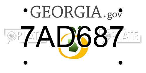 7AD687 Georgia License Plate