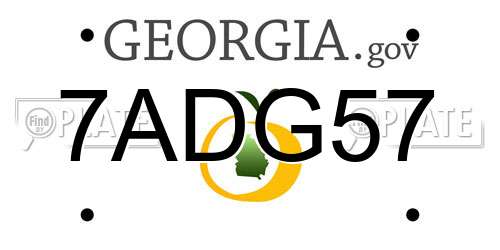 7ADG57 Georgia License Plate