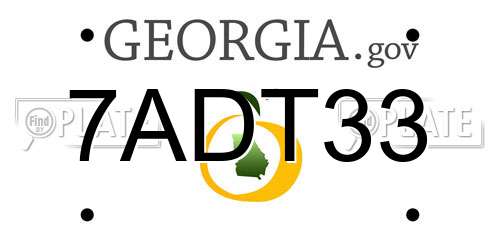 7ADT33 Georgia License Plate