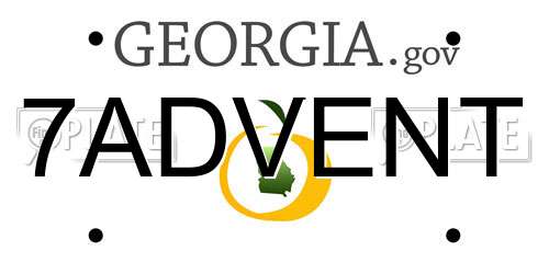 7ADVENT Georgia License Plate