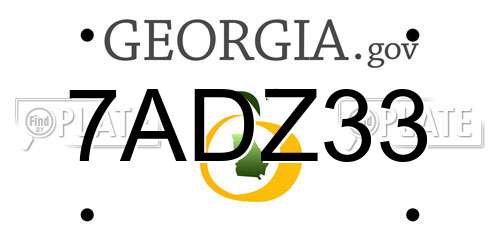 7ADZ33 Georgia License Plate