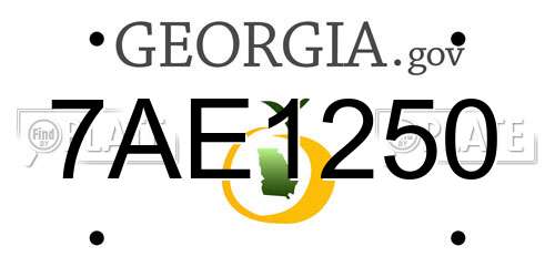 7AE1250 Georgia License Plate
