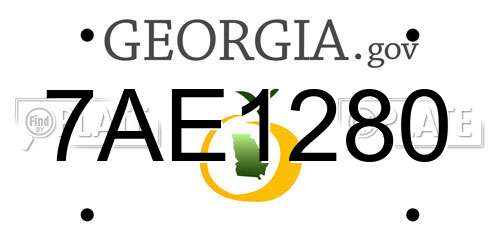 7AE1280 Georgia License Plate