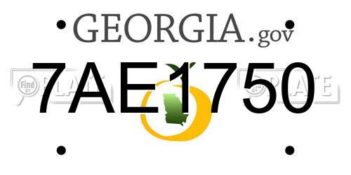 7AE1750 Georgia License Plate