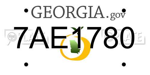 7AE1780 Georgia License Plate