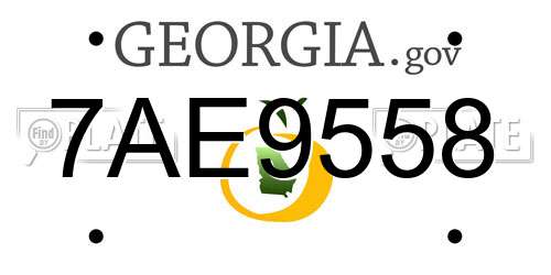 7AE9558 Georgia License Plate