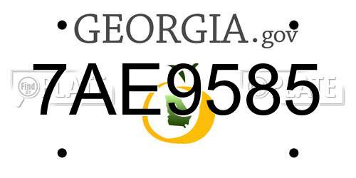 7AE9585 Georgia License Plate