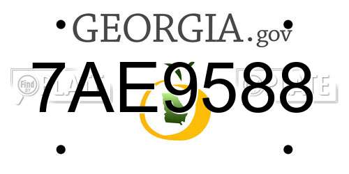 7AE9588 Georgia License Plate