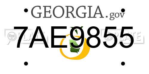 7AE9855 Georgia License Plate