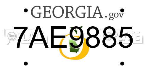 7AE9885 Georgia License Plate