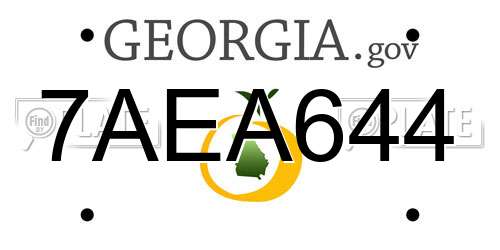 7AEA644 Georgia License Plate