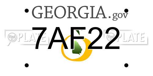 7AF22 Georgia License Plate