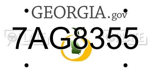 7AG8355 Georgia License Plate
