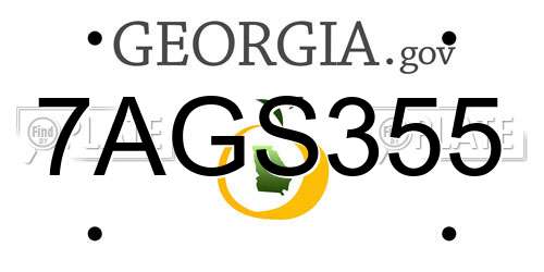 7AGS355 Georgia License Plate