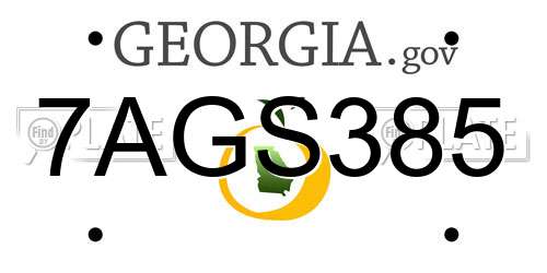 7AGS385 Georgia License Plate