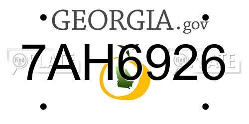 7AH6926 Georgia License Plate
