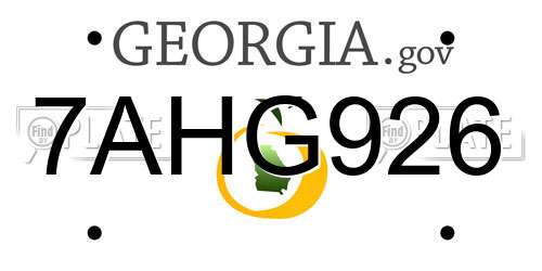 7AHG926 Georgia License Plate
