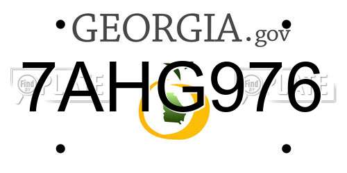 7AHG976 Georgia License Plate