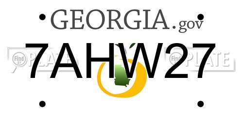 7AHW27 Georgia License Plate