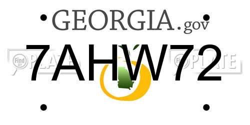 7AHW72 Georgia License Plate