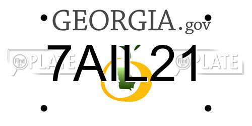 7AIL21 Georgia License Plate