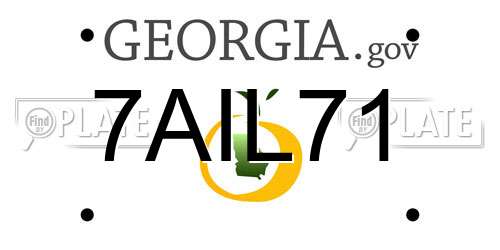 7AIL71 Georgia License Plate
