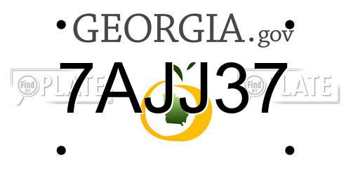 7AJJ37 Georgia License Plate