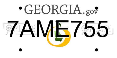 7AME755 Georgia License Plate