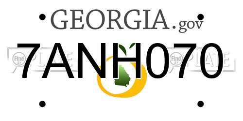 7ANH070 Georgia License Plate
