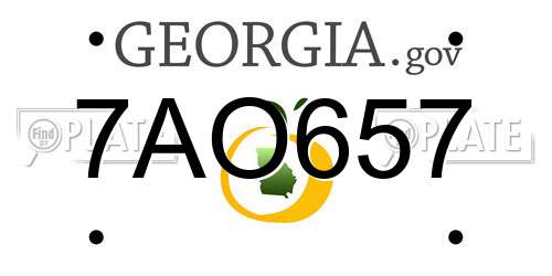 7AO657 Georgia License Plate