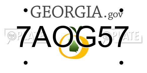 7AOG57 Georgia License Plate