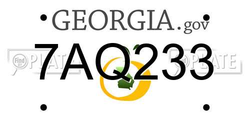 7AQ233 Georgia License Plate