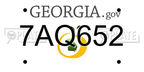 7AQ652 Georgia License Plate