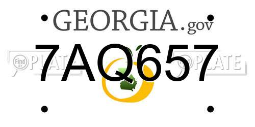 7AQ657 Georgia License Plate
