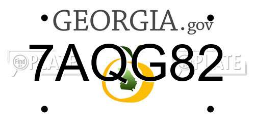 7AQG82 Georgia License Plate