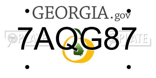 7AQG87 Georgia License Plate