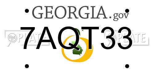 7AQT33 Georgia License Plate