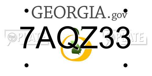 7AQZ33 Georgia License Plate
