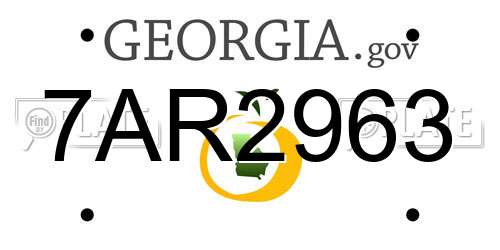 7AR2963 Georgia License Plate