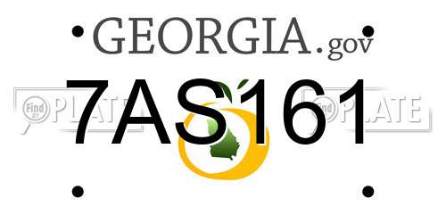 7AS161 Georgia License Plate
