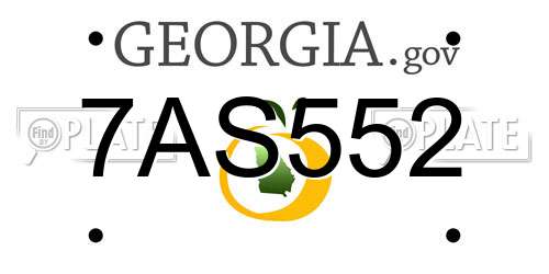 7AS552 Georgia License Plate